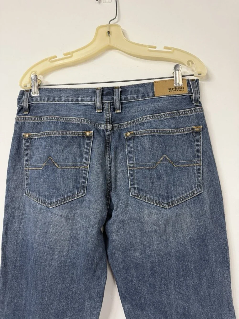 Urban Pipeline Jeans Men 32x32 Blue Denim Slim Straight Leg Distressed